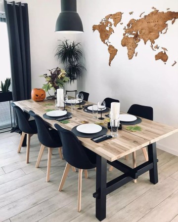 Drewniana Mapa Świata - 120x60cm