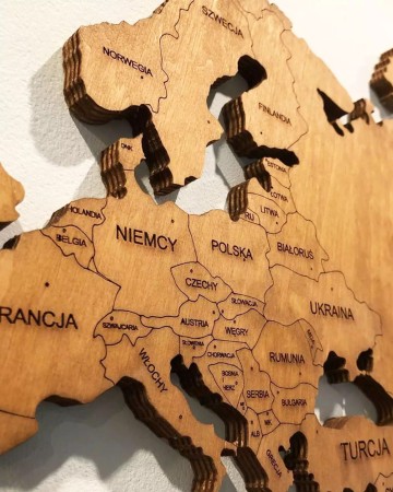 Drewniana Mapa Świata - 120x60cm