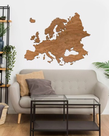 Drewniana Mapa Europy - 120x100cm