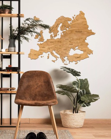 Drewniana Mapa Europy - 120x100cm
