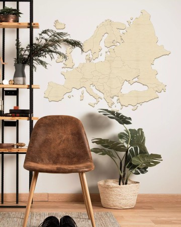 Drewniana Mapa Europy - 150x120cm