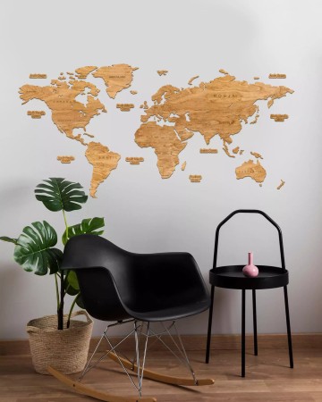 Nazwy oceanów do drewnianej Mapy Świata