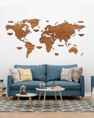 Nazwy oceanów do drewnianej Mapy Świata